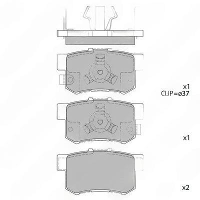 Комплект гальмівних накладок, дискове гальмо, Hi-Q SP2116