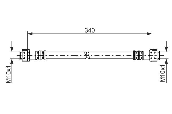 Гальмівний шланг, 340мм, Mercedes W168 98-04, Bosch 1987476118