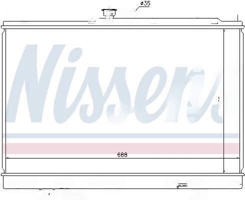 Радіатор, система охолодження двигуна, MITSUBISHI OUTLANDER (03-) 2.0 i, Nissens 62893