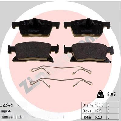 Комплект гальмівних накладок, дискове гальмо, Zimmermann 22345.195.2