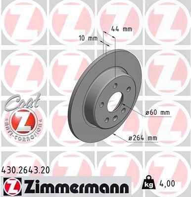 Гальмівний диск, Zimmermann 430.2643.20