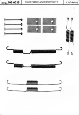 Комплект приладдя, гальмівна колодка, Quick Brake 105-0035