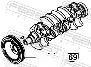 Шків, колінчатий вал, Febest MDS-4G69