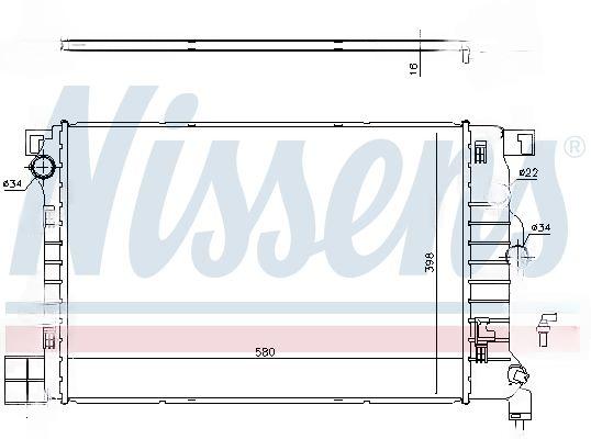 Радіатор, система охолодження двигуна, CHEVROLET AVEO (T300) (11-), Nissens 61697