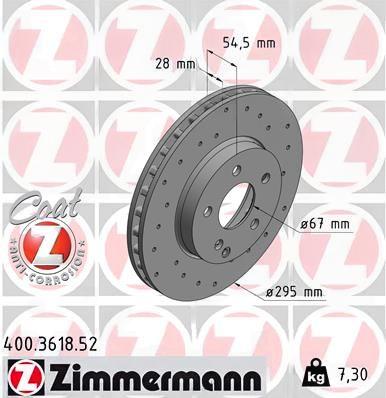 Гальмівний диск, Zimmermann 400.3618.52