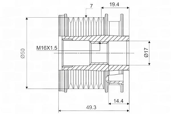 Механізм вільного ходу генератора, Chrysler Jeep MB 06-, Valeo 588049