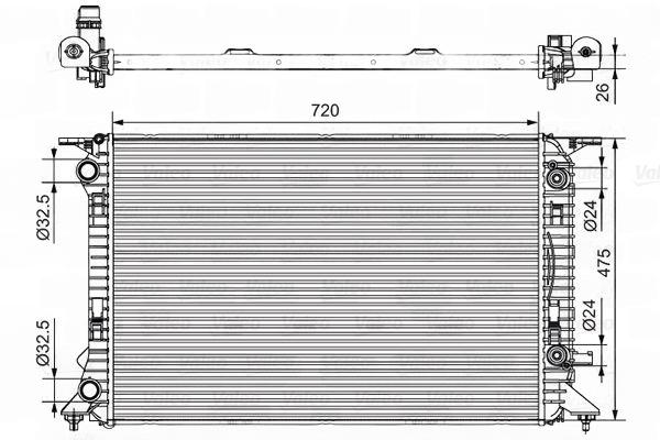 Радіатор, система охолодження двигуна, AUDI A 4 /S 4 (B8) (07-), Valeo 735472