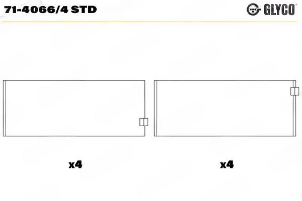 Підшипник шатуна, Glyco 71-4066/4STD