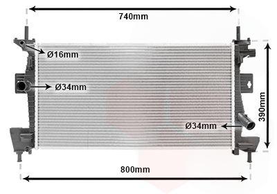 Радіатор, система охолодження двигуна, FORD C-MAX/FOCUS, Van Wezel 18002475