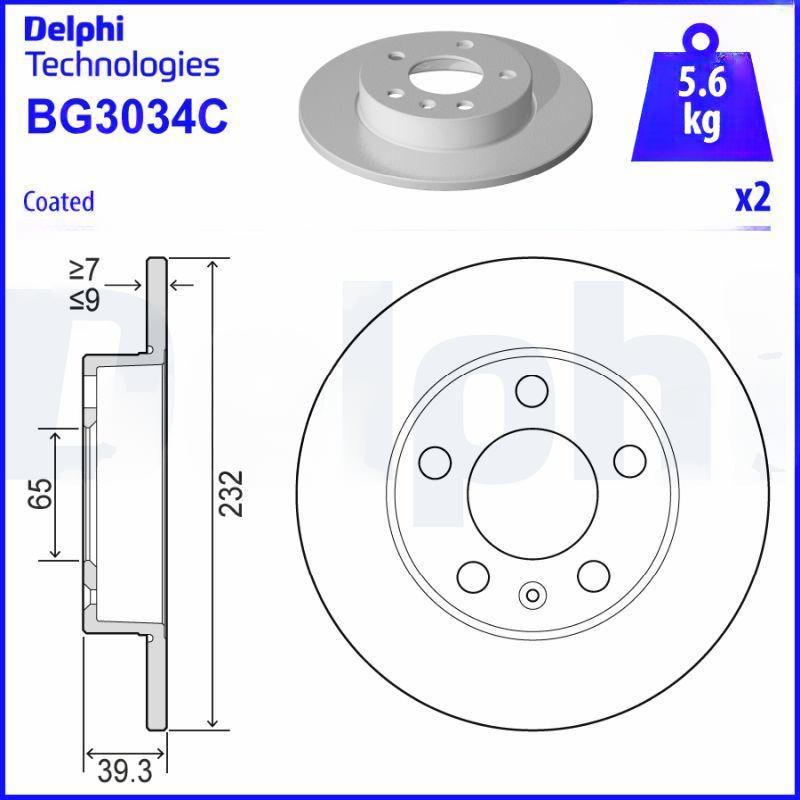 Гальмівний диск, Delphi BG3034C