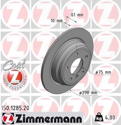 Гальмівний диск, Zimmermann 150.1285.20