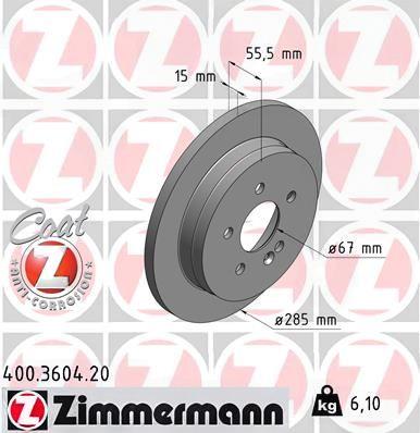 Гальмівний диск, Zimmermann 400.3604.20