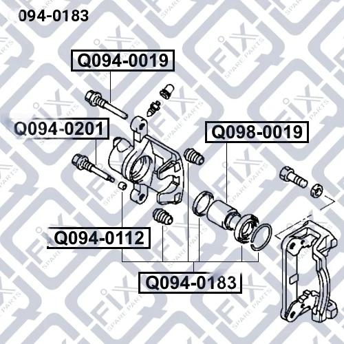 Ремкомплект заднього гальмівного супорта, Q-Fix Q094-0183