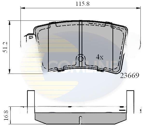 Комплект гальмівних накладок, дискове гальмо, Comline CBP01036