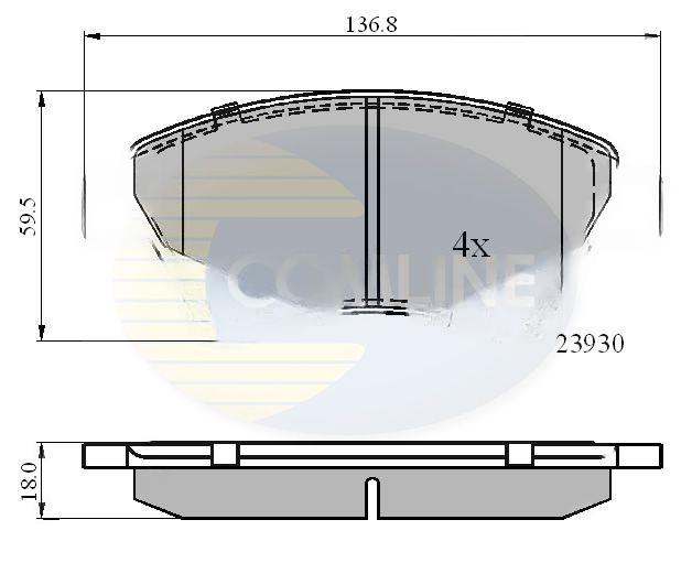 Комплект гальмівних накладок, дискове гальмо, Comline CBP01160