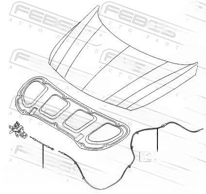 Тяга кришки капота, Febest 12101-SBS