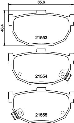 Комплект гальмівних накладок, дискове гальмо, Hella 8DB355006-411