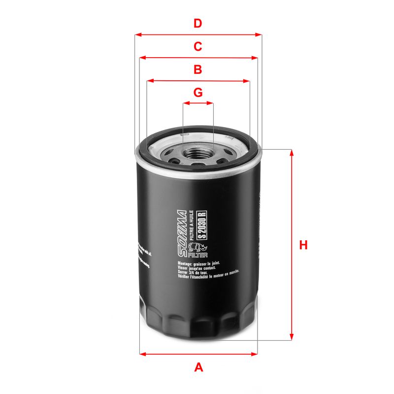 Оливний фільтр, фільтр для накручування, AUDI/VW "1,5-2,0 "84-94, Sofima S2030R