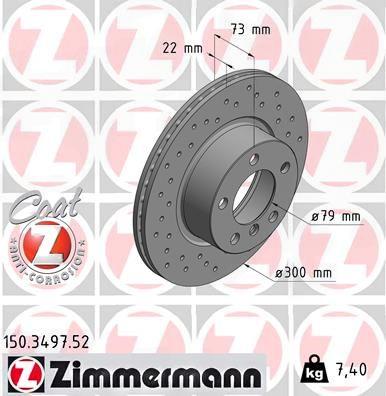 Гальмівний диск, Zimmermann 150.3497.52