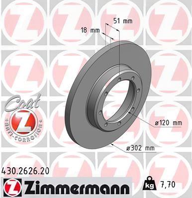 Гальмівний диск, Zimmermann 430.2626.20