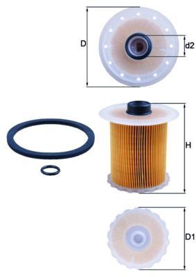 Фільтр палива, фільтрувальний елемент, Kangoo 97-/Clio 98-05/Megane 96-03 (Lucas), Mahle KX81D