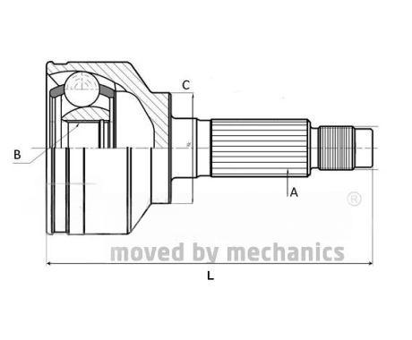 Комплект шарнірів, приводний вал, Nipparts J2825004