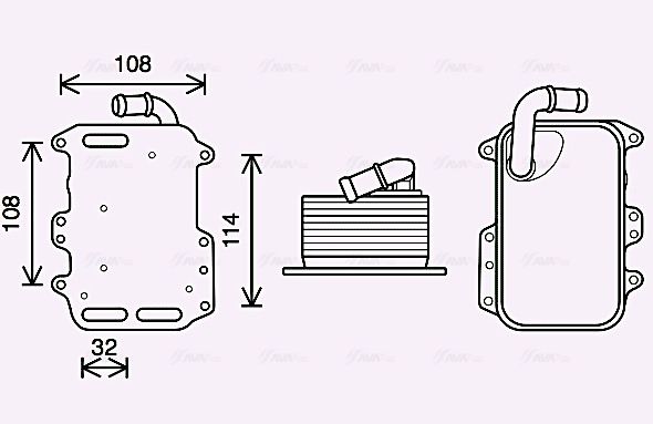 Охолоджувач оливи, моторна олива, VAG Touareg 10>, Audi Q7 06> A6 11> A4 08> 3,0 TDI (AI3405) AVA, Ava AI3405