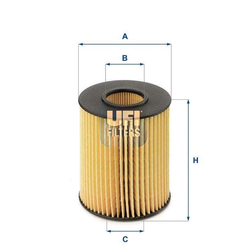 Оливний фільтр, фільтрувальний елемент, TOYOTA VERSO (R20) 09-18,LAND CRUISER PRADO (J150) 10-, LEXUS LS (XF40) 06-,IS (XE30) 13-, Ufi 25.077.00