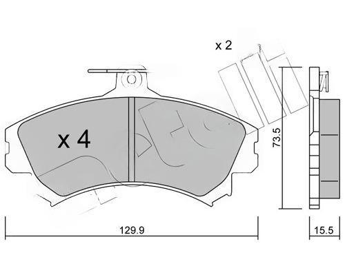 Комплект гальмівних накладок, дискове гальмо, Metelli 22-0216-0