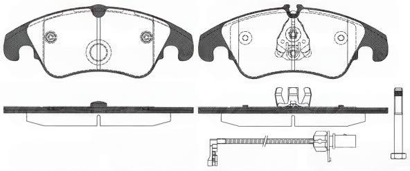 Комплект гальмівних накладок, дискове гальмо, Remsa 1304.31