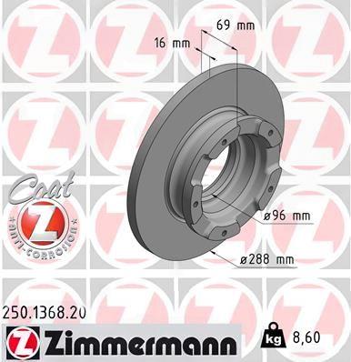 Гальмівний диск, Zimmermann 250.1368.20