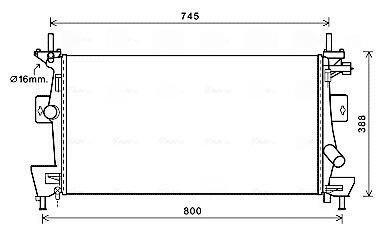 Радіатор, система охолодження двигуна, Ava FD2475