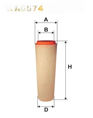 Повітряний фільтр, фільтрувальний елемент, Wix Filters WA6574