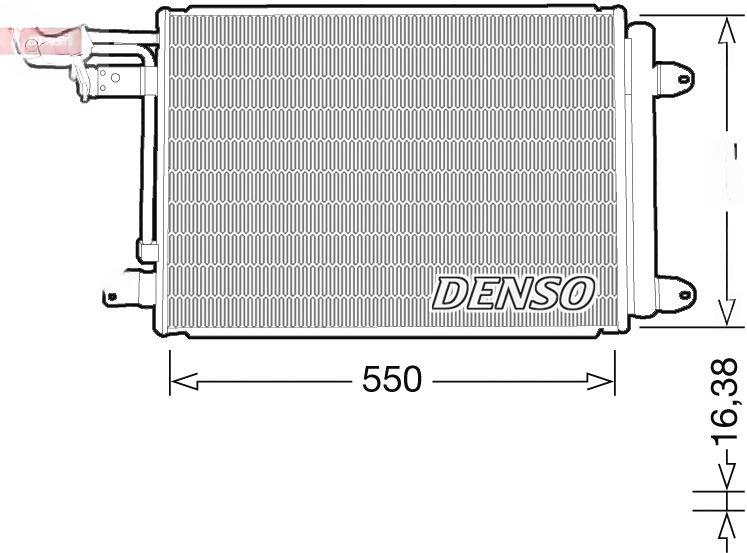 Конденсатор, система кондиціонування повітря, AUDI A3 (8L1) 00-03,A3 (8P1) 03-12,A3 Sportback (8PA) 04-13,A3 кабріо (8P7), Denso DCN32032
