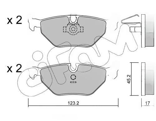 Комплект гальмівних накладок, дискове гальмо, Cifam 8222100