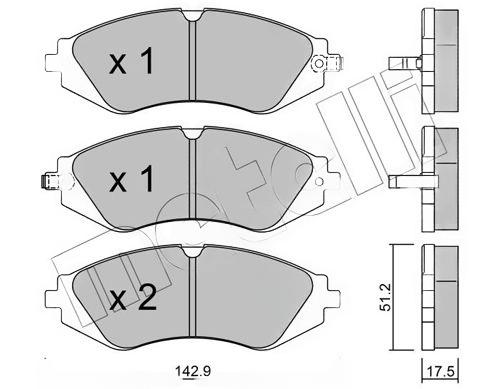 Комплект гальмівних накладок, дискове гальмо, Metelli 22-0294-0