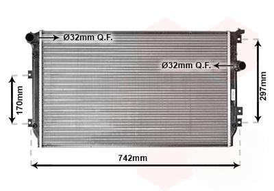 Радіатор, система охолодження двигуна, VW Tiguan 2.0 TDI 11-2007>, Van Wezel 58002287