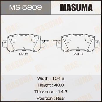 Комплект гальмівних колодок, Masuma MS-5909