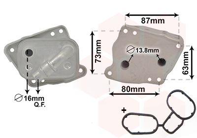 Охолоджувач оливи, моторна олива, BMW 1 E81-E82-E87-E88 (04-) 116 i, Van Wezel 06003412