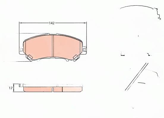 Комплект гальмівних накладок, дискове гальмо, Trw GDB3648