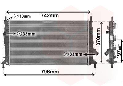 Радіатор, система охолодження двигуна, FOCUS/MAZDA3/S40 16/8 03-, Van Wezel 18002369