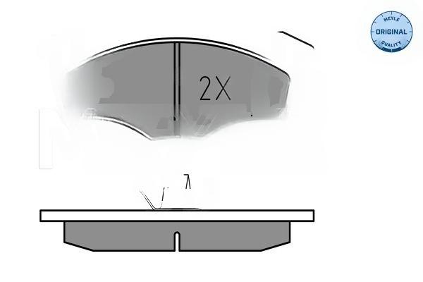 Комплект гальмівних накладок, дискове гальмо, Meyle 0252186619