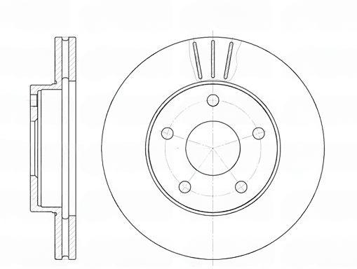 Гальмівний диск, передня вісь, з вентиляцією, 260мм, кількість отворів 5, FORD SCORPIO передн., вент., Remsa 6214.10