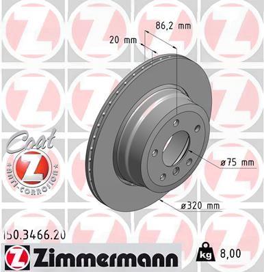 Гальмівний диск, Zimmermann 150346620