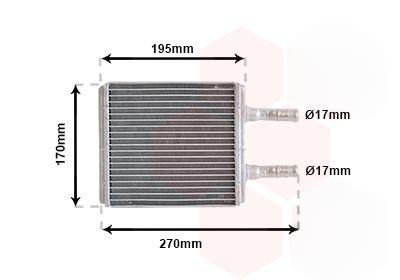 Теплообмінник, система опалення салону, Van Wezel 82006061