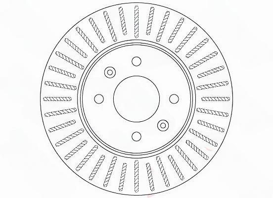 Гальмівний диск, з вентиляцією, 256мм, кількість отворів 4, Hyundai Accent 1.4 10-/Kia Rio 1.4 11-, Trw DF6198