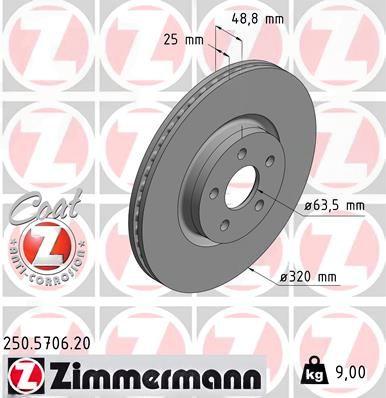 Гальмівний диск, Zimmermann 250.5706.20