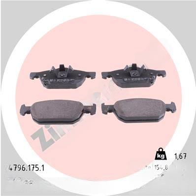 Комплект гальмівних накладок, дискове гальмо, Zimmermann 24796.175.1