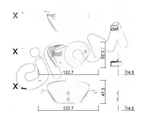 Комплект гальмівних накладок, дискове гальмо, Cifam 822-1087-0