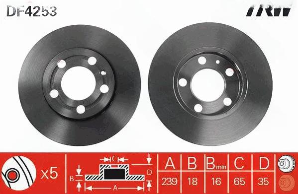 Гальмівний диск, Trw DF4253